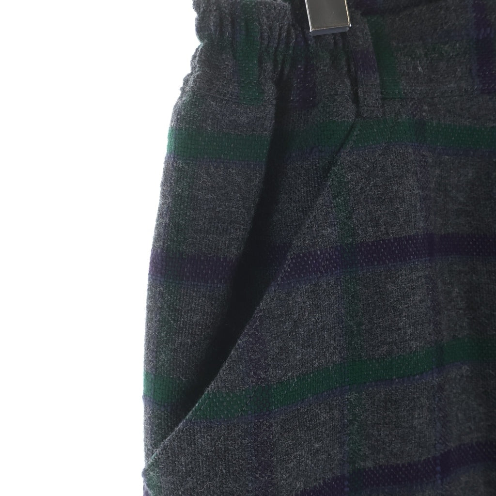 COMME des GARCONS HOMME DEUX(コムデギャルソン オムドゥ) 23AW AD2023 ウールリネン チェック柄 スラックスパンツ グレー DL-P041