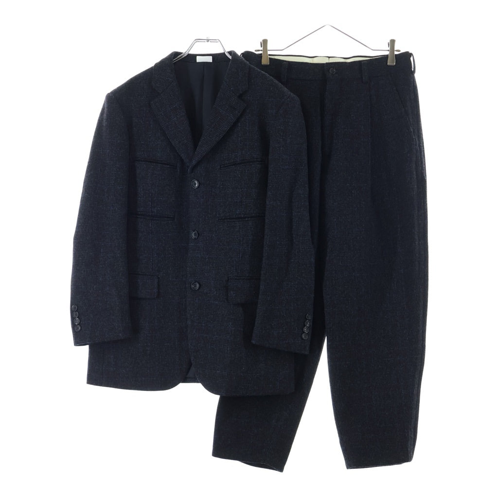 COMME des GARCONS HOMME DEUX(コムデギャルソン オムドゥ) 24AW AD2024 千鳥格子柄 セットアップスーツ 3Bウールテーラードジャケット 1タック テーパードウールスラックス グレー DN-J033/DN-P034