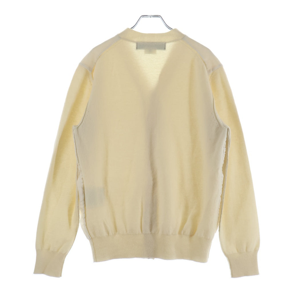 COMME des GARCONS HOMME PLUS(コムデギャルソンオムプリュス) 21AW AD2021 ウールナイロン切替 ニットカーディガン ベージュ PH-N006