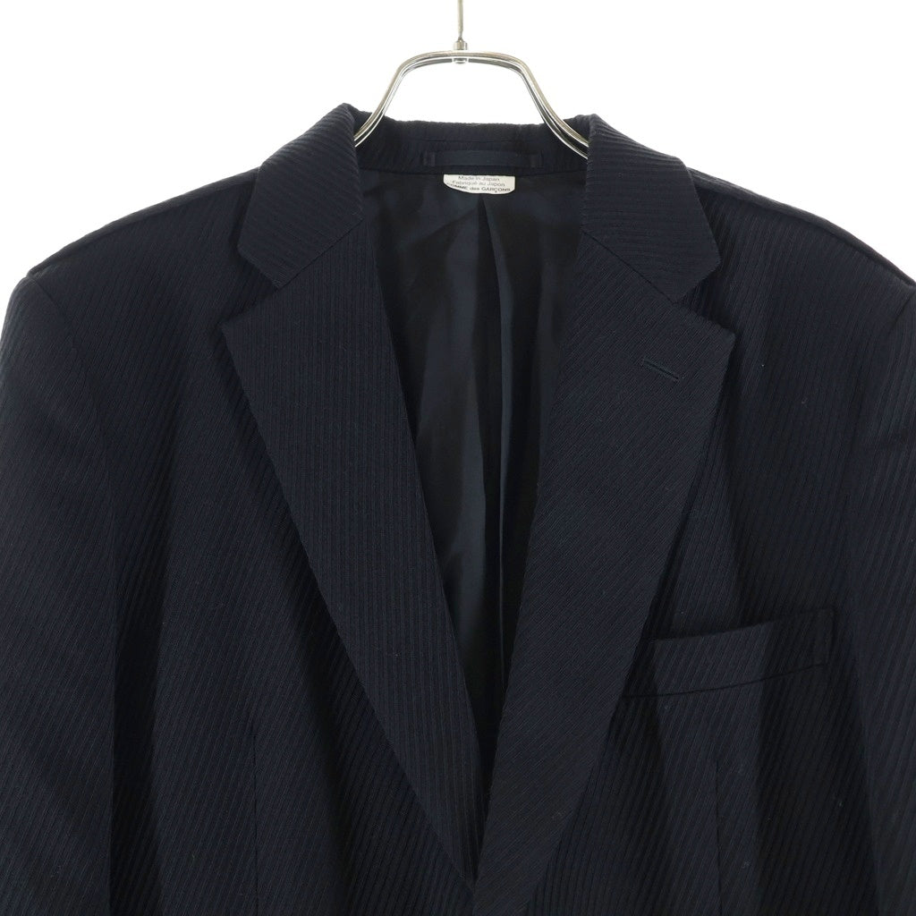COMME des GARCONS HOMME DEUX(コムデギャルソン オムドゥ) 20AW AD2020 プリーツ ウール2Bテーラードジャケット ブラック DF-J035