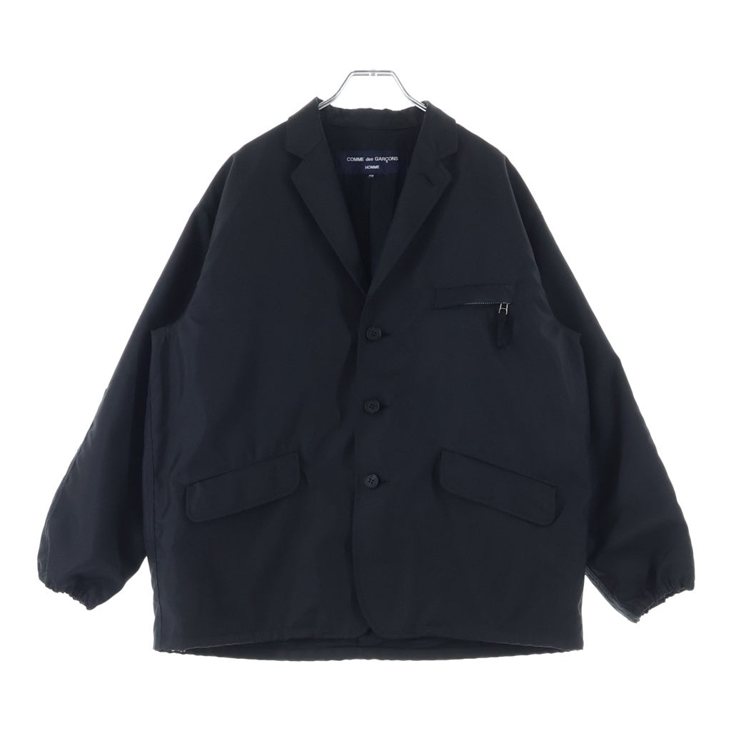 COMME des GARCONS HOMME(コムデギャルソンオム) 23AW AD2023 ESTER MAT JACKET エステル ナイロンエルボーパッチ 3Bテーラードジャケット ブラック HL-J004
