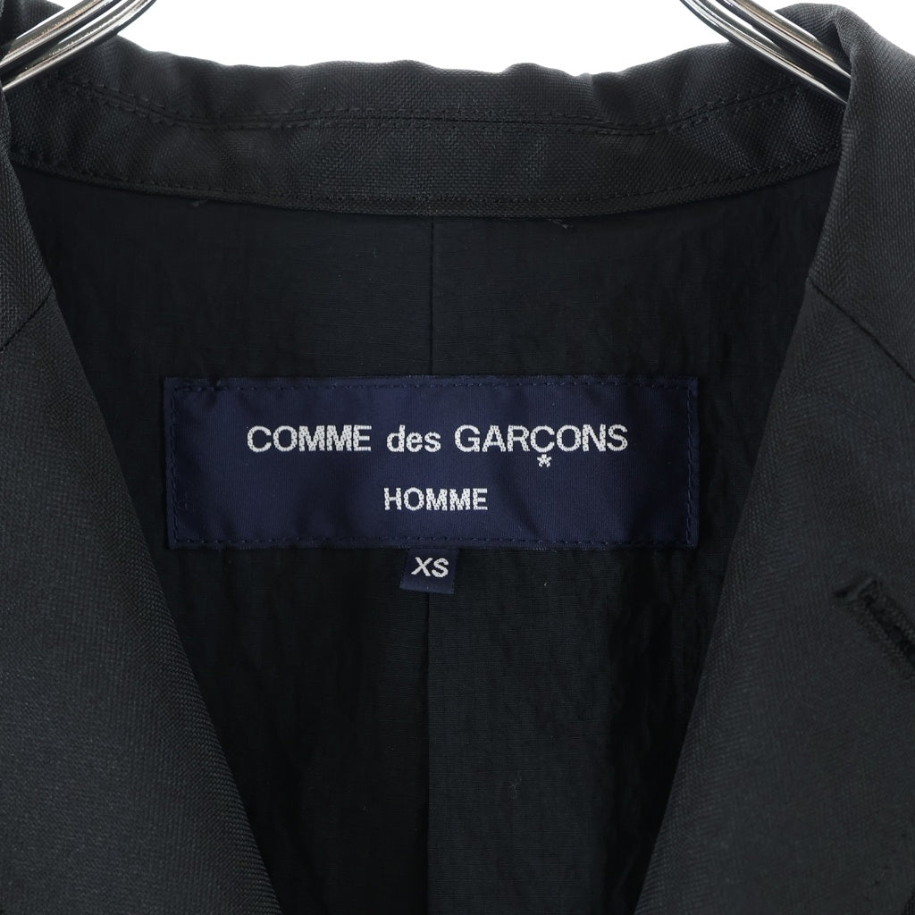 COMME des GARCONS HOMME(コムデギャルソンオム) 23AW AD2023 ESTER MAT JACKET エステル ナイロンエルボーパッチ 3Bテーラードジャケット ブラック HL-J004