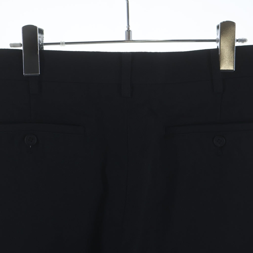 COMME des GARCONS HOMME(コムデギャルソンオム) 23AW AD2023 コットンウール 1タック スラックスパンツ ブラック HL-P016