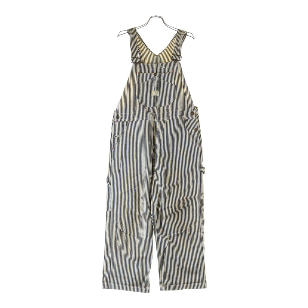VINTAGE(ヴィンテージ) 70S VINTAGE BIC MAC JC PENNY HICKORY DENIM OVERALL ヴィンテージ ビックマック JCペニー ヒッコリーストライプ デニムオーバーオール ホワイト/ブルー