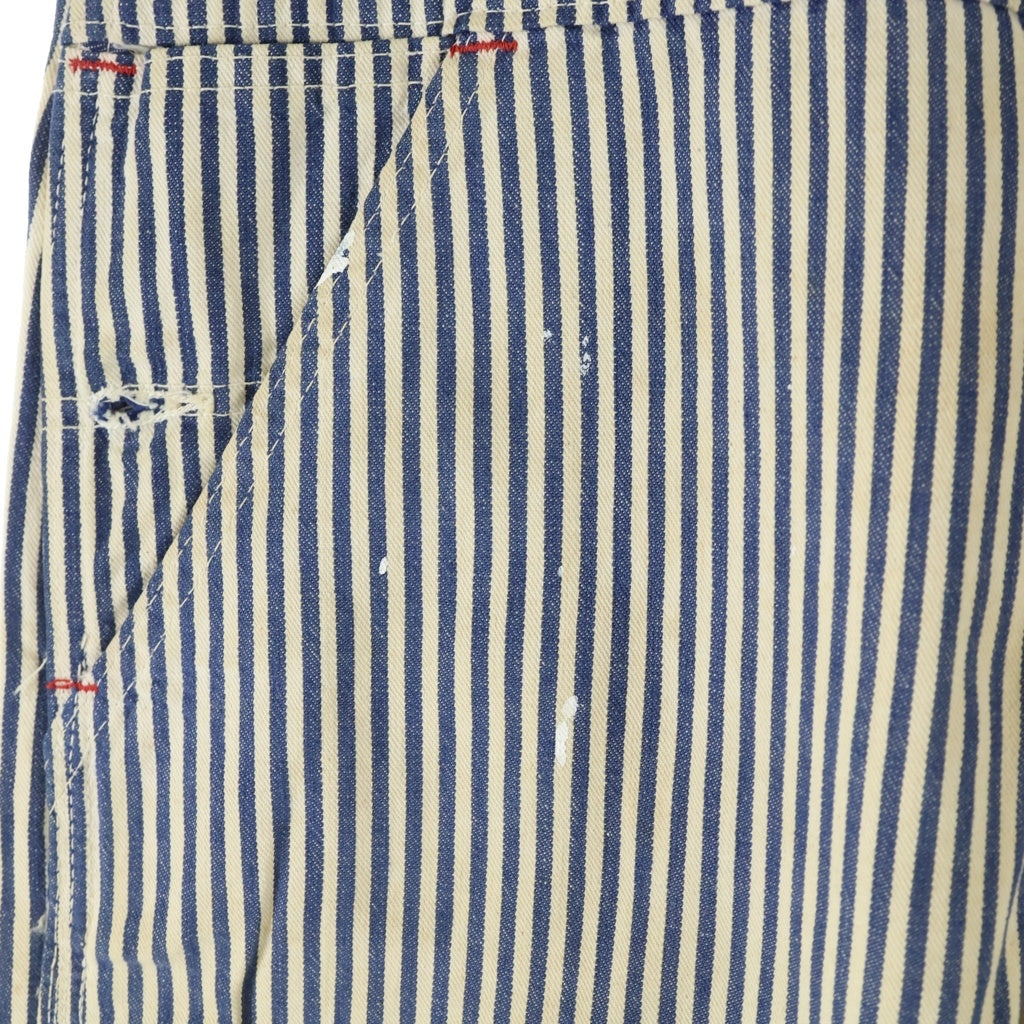 VINTAGE(ヴィンテージ) 70S VINTAGE BIC MAC JC PENNY HICKORY DENIM OVERALL ヴィンテージ ビックマック JCペニー ヒッコリーストライプ デニムオーバーオール ホワイト/ブルー