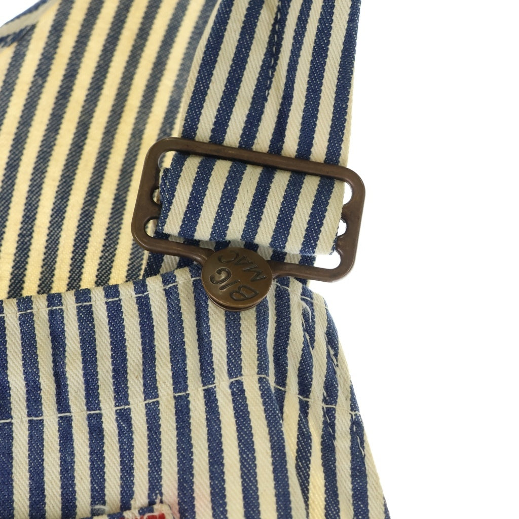 VINTAGE(ヴィンテージ) 70S VINTAGE BIC MAC JC PENNY HICKORY DENIM OVERALL ヴィンテージ ビックマック JCペニー ヒッコリーストライプ デニムオーバーオール ホワイト/ブルー