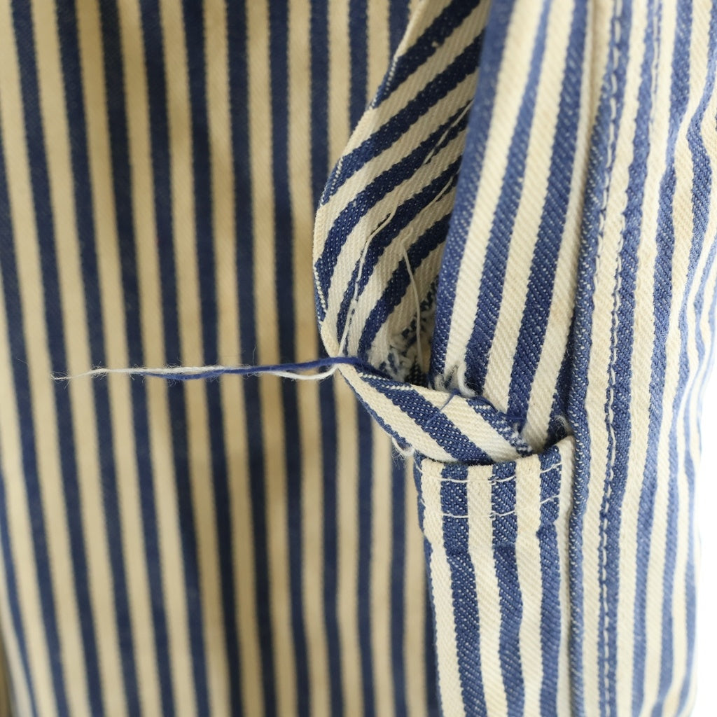 VINTAGE(ヴィンテージ) 70S VINTAGE BIC MAC JC PENNY HICKORY DENIM OVERALL ヴィンテージ ビックマック JCペニー ヒッコリーストライプ デニムオーバーオール ホワイト/ブルー
