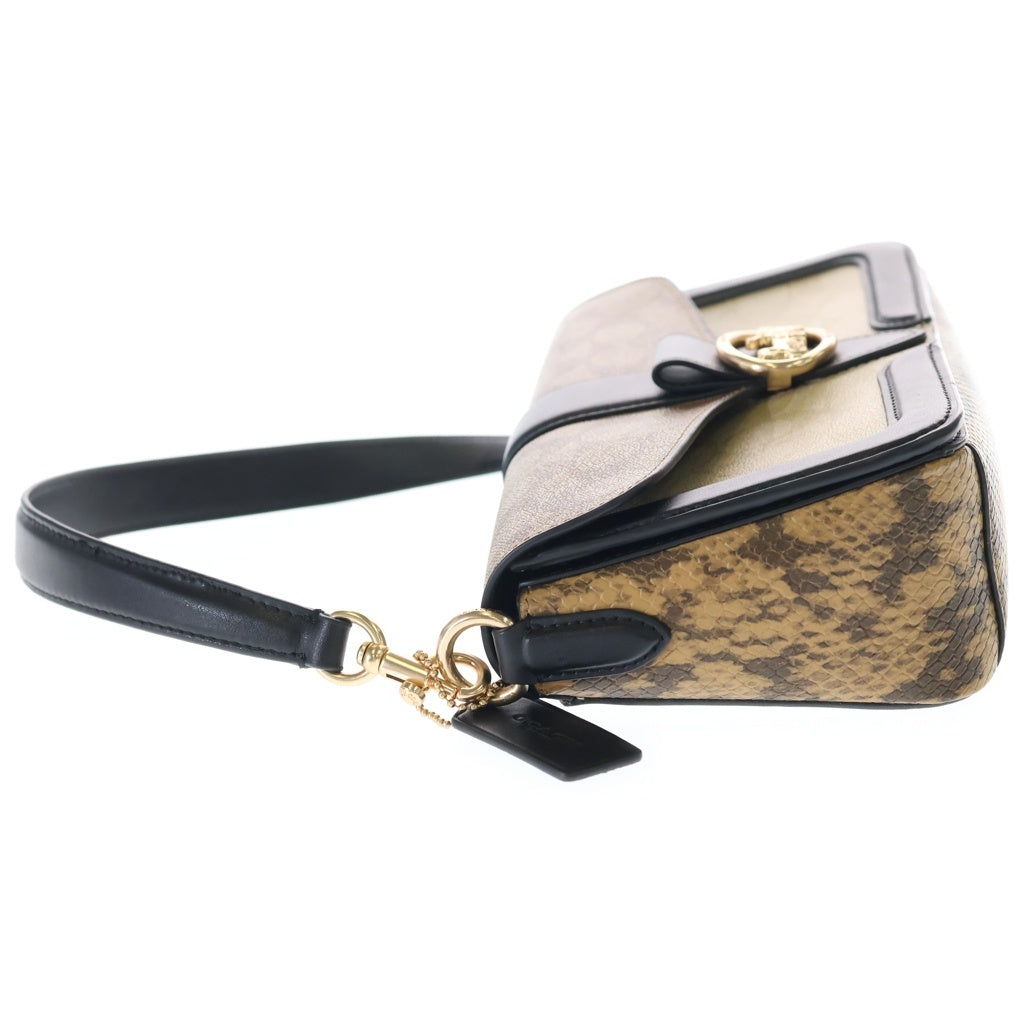 COACH(コーチ) 5509 シグネチャーPVC 2WAY ハンドバッグ ショルダーバッグ ブラウン/ブラック レディース