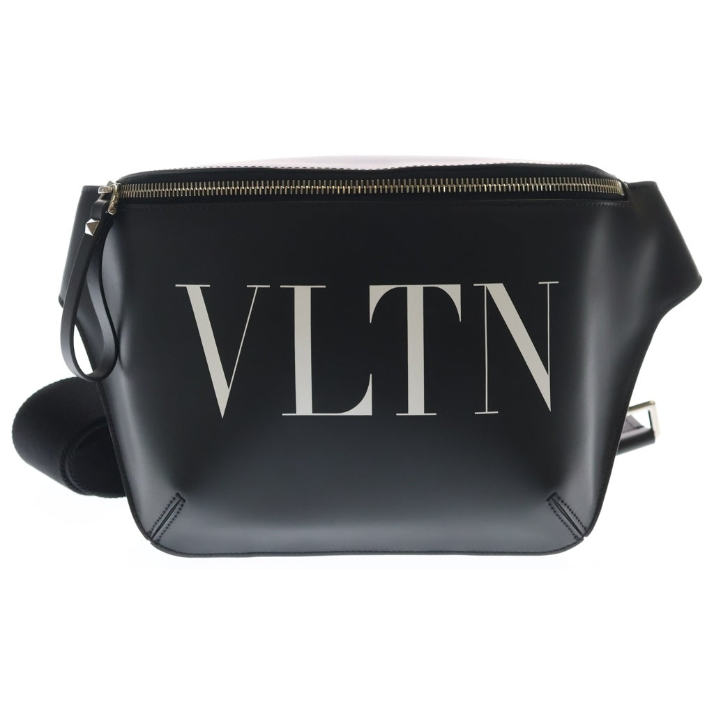 VALENTINO(ヴァレンティノ) VLTN ロゴプリント レザー ボディバッグ ベルトウエストバッグ ブラック WY2B0A87WJW レディース