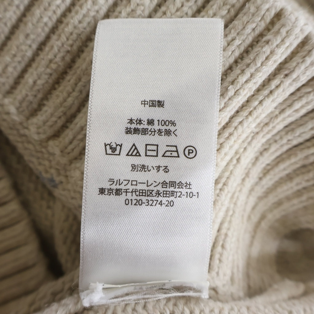 POLO RALPH LAUREN(ポロラルフローレン) POLO BEAR ポロベアーエンブロイダリー クルーネックニット セーター レディース アイボリー