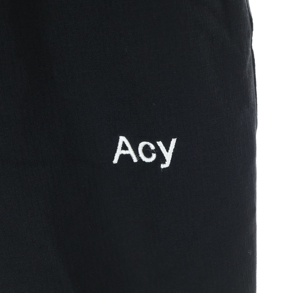 Acy(エイシー) 23AW NYLON PANTS ナイロン リップストップ トラックパンツ カーキ/ブラック ACY-23AW-009