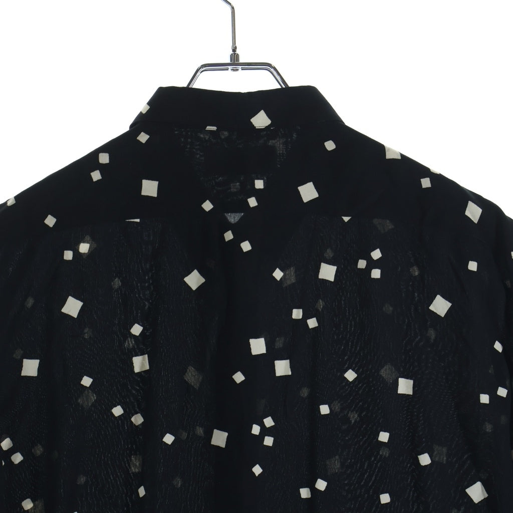 SAINT LAURENT PARIS(サンローランパリ) 19SS スクエアドット総柄 半袖レーヨンシャツ ブラック 601070 Y1A79