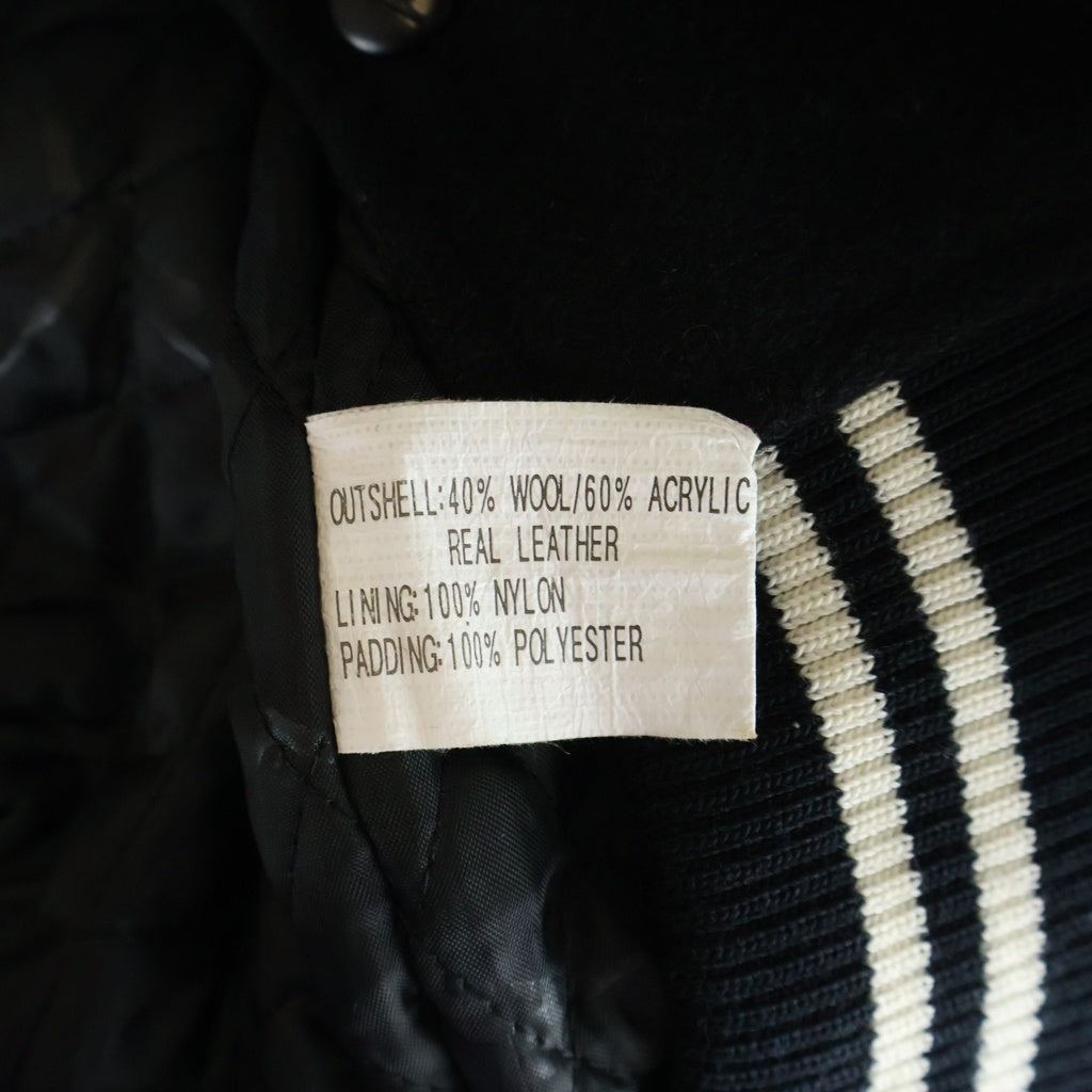 NIKE(ナイキ) 90s AIR JORDAN VARSITY JACKET エア ジョーダン ワッペン 袖レザー バーシティ ジャケット スタジャン ブラック/ベージュ