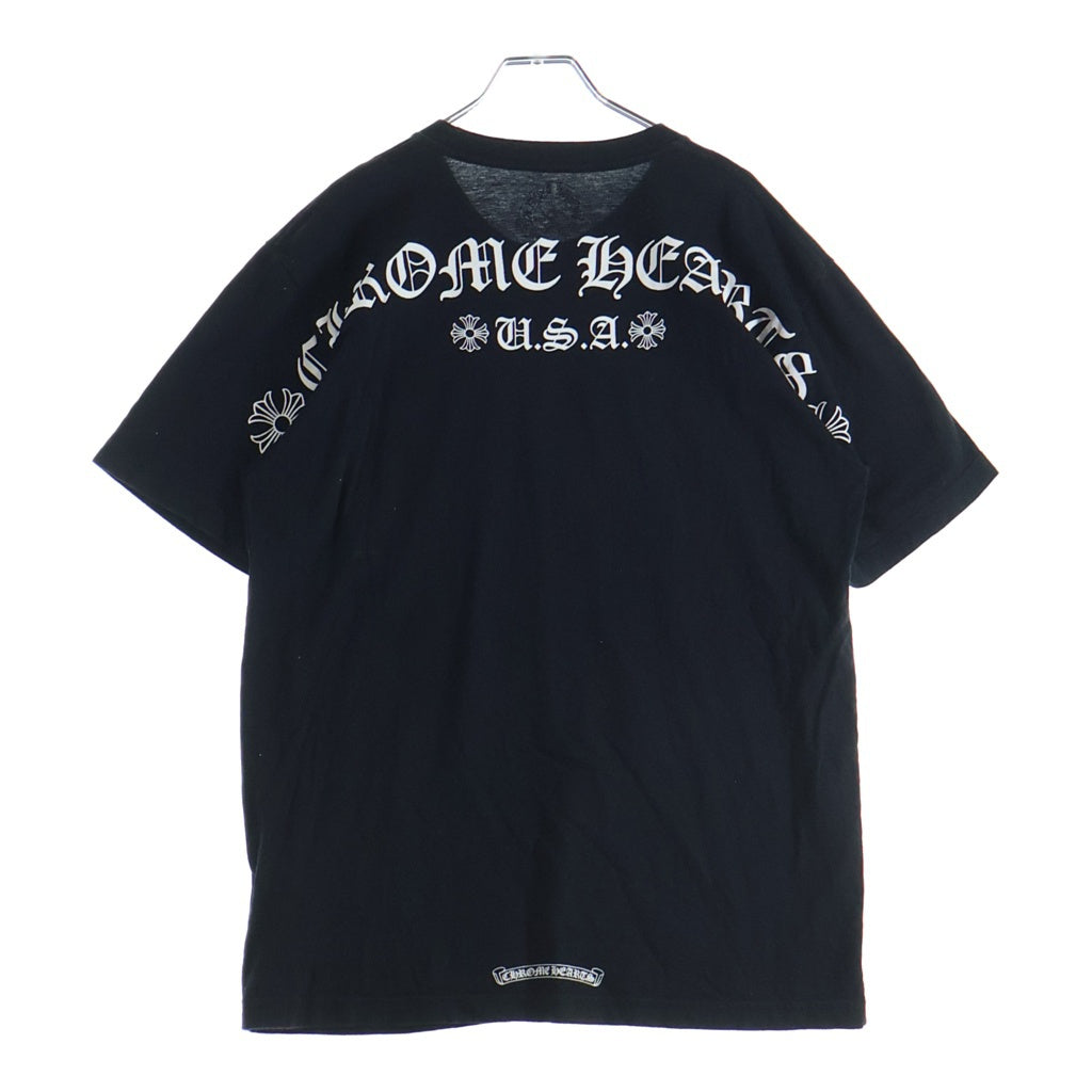 CHROME HEARTS(クロムハーツ) BACK ARCH USA LOGO TEE バックアーチロゴプリント クルーネック半袖Tシャツ カットソー ブラック