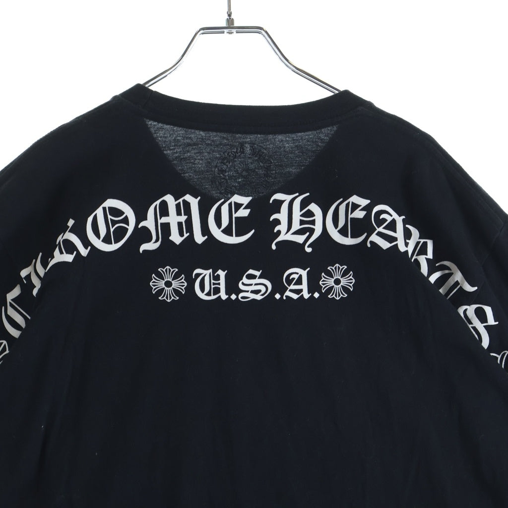 CHROME HEARTS(クロムハーツ) BACK ARCH USA LOGO TEE バックアーチロゴプリント クルーネック半袖Tシャツ カットソー ブラック