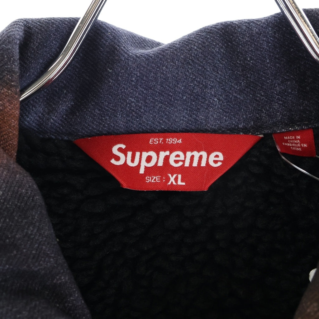 SUPREME(シュプリーム) 24AW Frank Frazetta Faux Shearling Lined Jacket フランクフラゼッタ フェイクシアリング 裏地ボア トラッカージャケット パープル/レッド