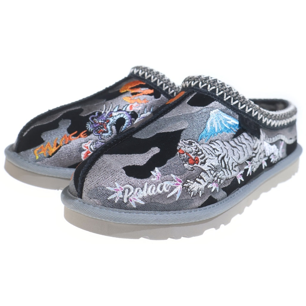 UGG(アグ) 24AW ×PALACE TASMAN SLIPPER BLACK CAMO パレス ブラックカモ 刺繍デザイン タスマンスリッパ ミュール ブラック/パープル 1172070-BKCA