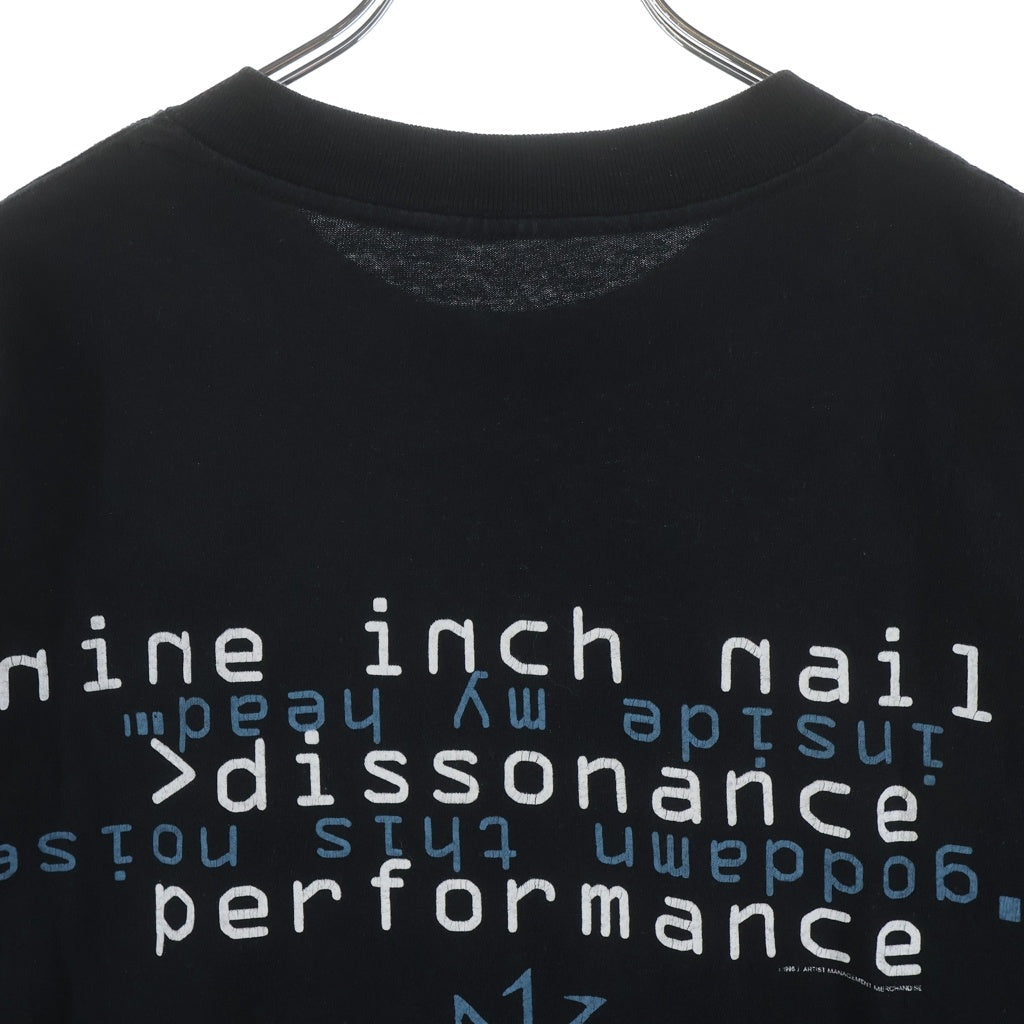 VINTAGE(ヴィンテージ) 90S NINE INCH NAILS DISSONANCE PERFORMANCE 1995 TEE ナインインチネイルズ パフォーマンス 両面プリントTシャツ 半袖クルーネックカットソー ブラック