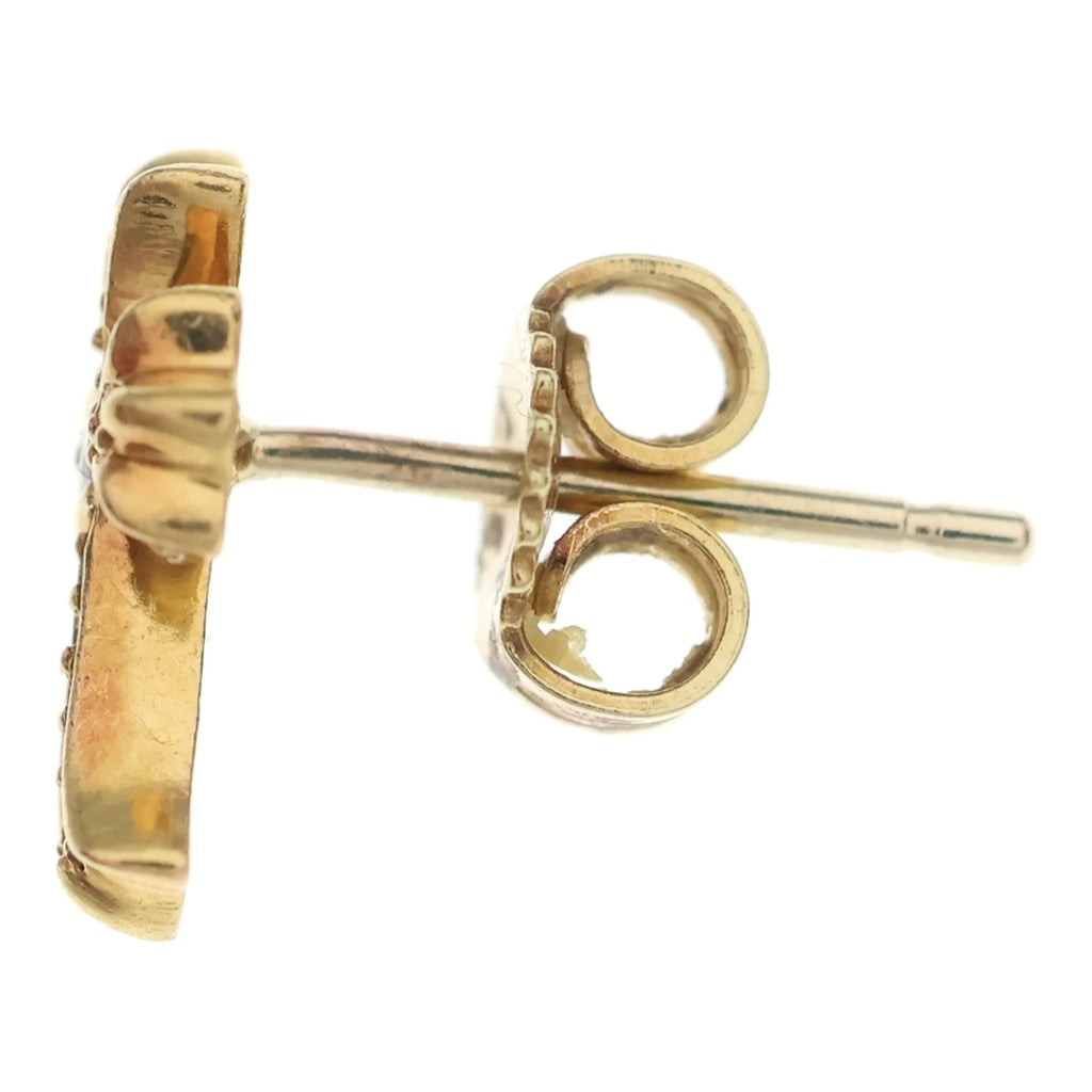 CHROME HEARTS(クロムハーツ) 22K CH CRS 2 FAT P/DIA CHクロスファット スタッドピアス PAVEダイヤ ゴールド BCA019