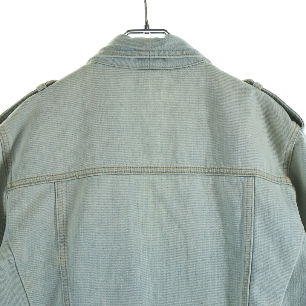 BALMAIN(バルマン) VESTE DENIM HOMME ベスト デニムオム ベルテッドデザイン テーラードジャケット インディゴ S7H7004T082