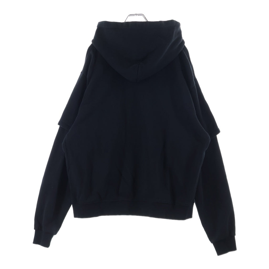 ACRONYM(アクロニウム) NEXT TO SKIN COTTON HOODED SWEATSHIRT ダブルスリーブ プルオーバースウェットパーカー フーディー ブラック S34-PR