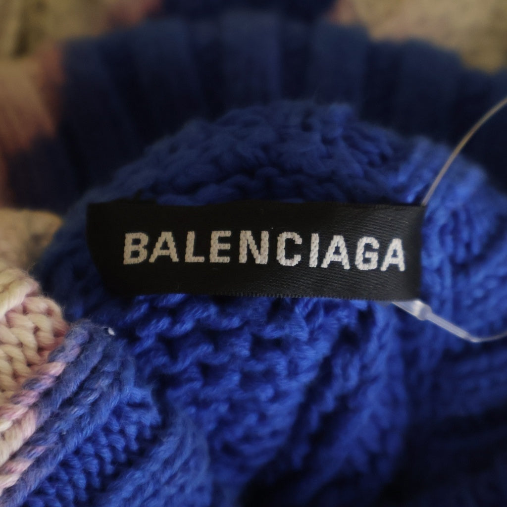 BALENCIAGA(バレンシアガ) 18AW ブリーチ加工 オーバーサイズ タートルネックセーター 555377 13148