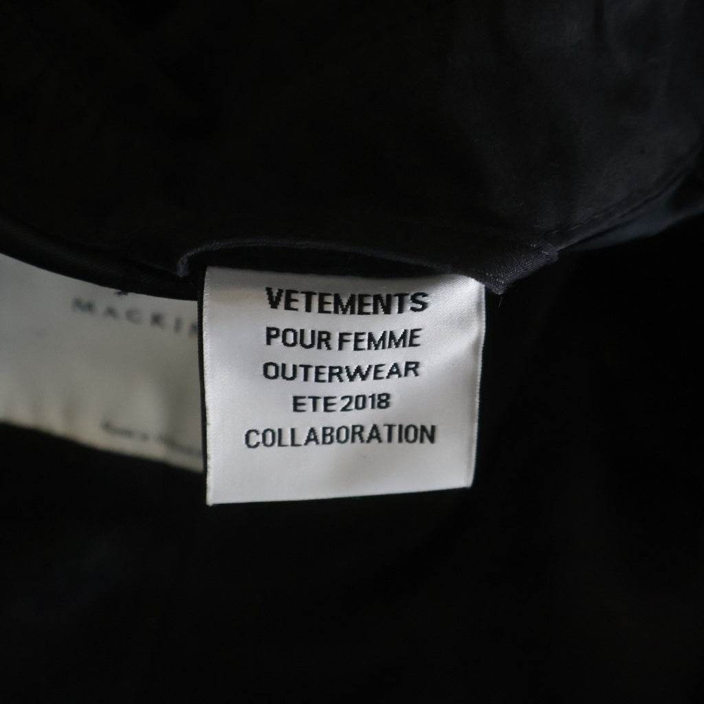 MACKINTOSH(マッキントッシュ) ×VETEMENTS ヴェトモン コットンロングトレンチコート ブラック WSS18JA10