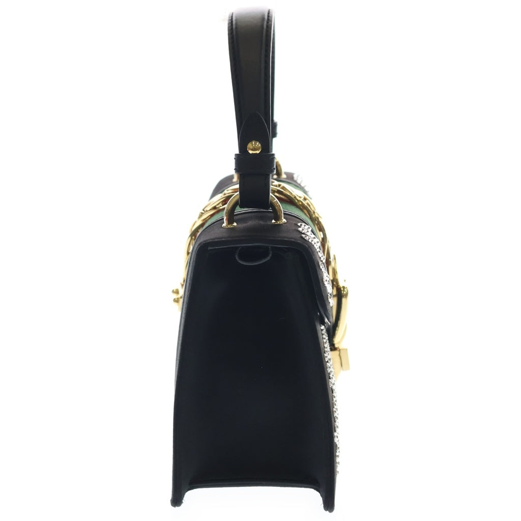 GUCCI(グッチ) シェリーライン シルヴィ ライントーン装飾 2WAY ショルダー ハンドバッグ ゴールド金具 ブラック 470270 493075 レディース