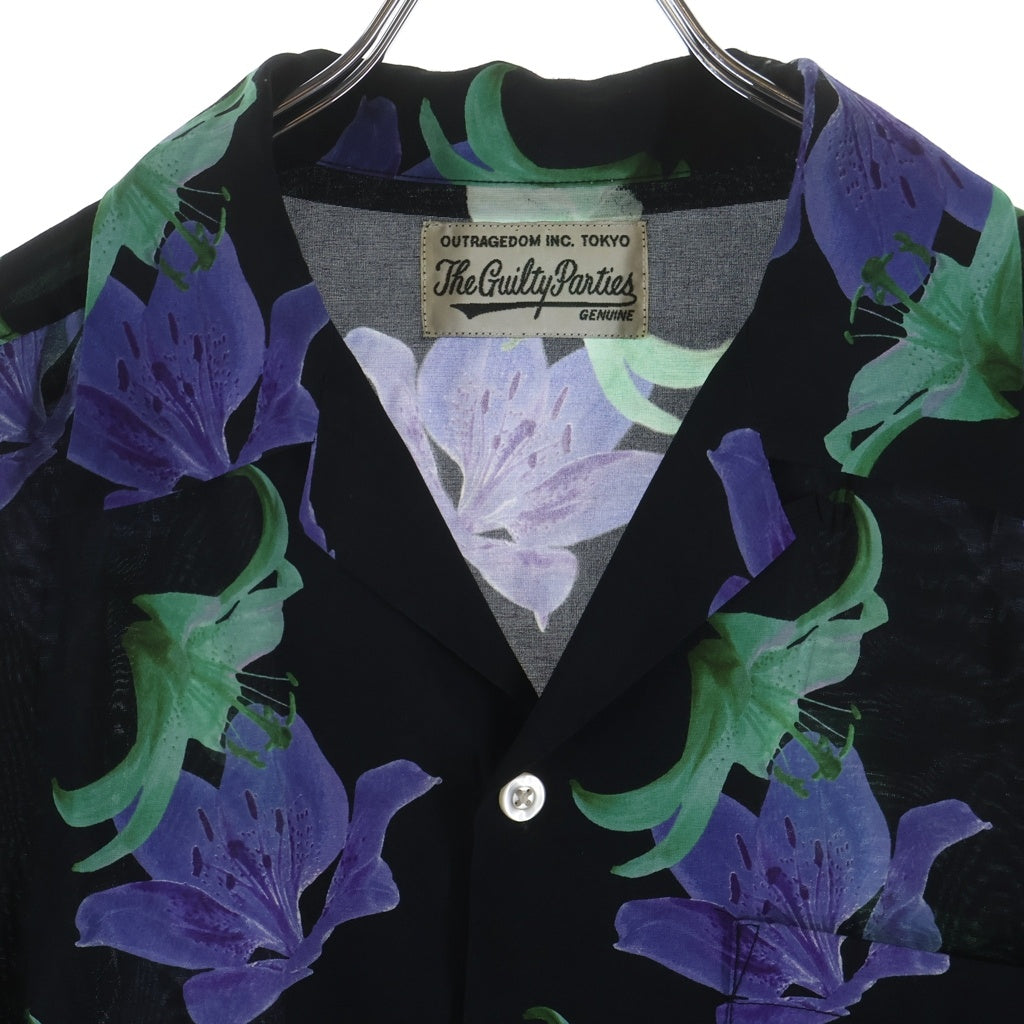 WACKO MARIA(ワコマリア) 17SS CHOOSE別注 FLOWER ALOHA S/S SHIRT フラワー 総柄 半袖アロハシャツ ブラック 17SS-WMGP-CHOOSE-HI01