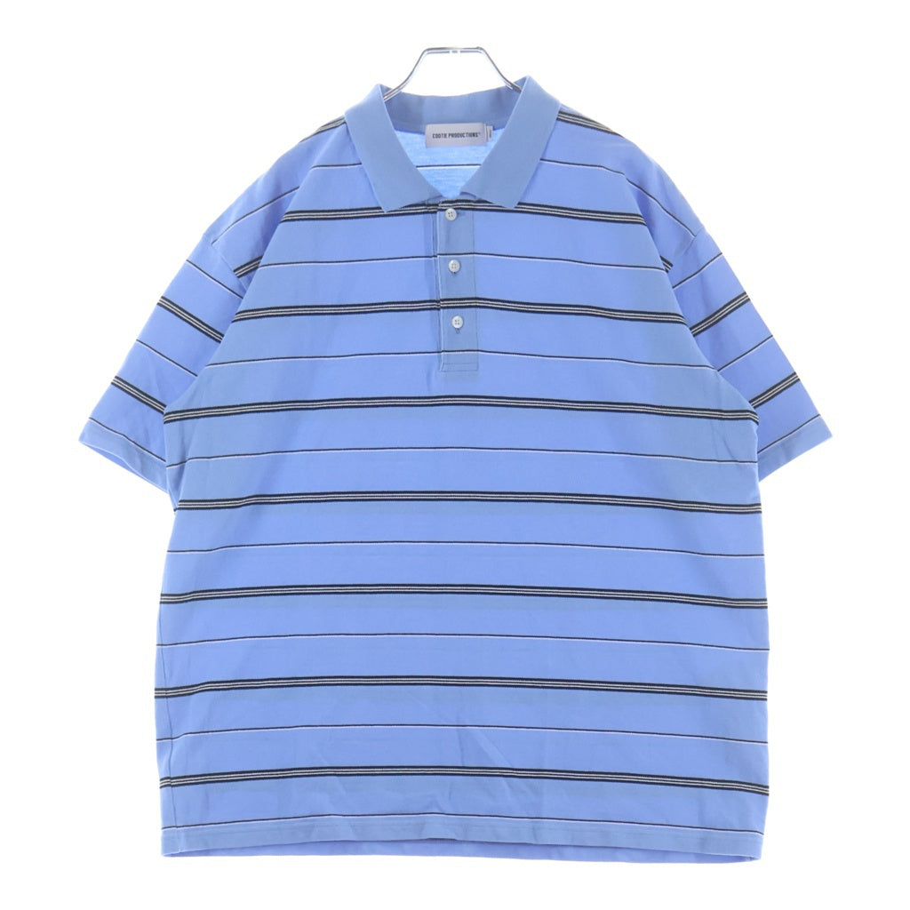 COOTIE PRODUCTIONS(クーティー プロダクションズ) 26SS MOSS STITCH BORDER S/S POLO モスステッチ ボーダー ポロシャツ ブルー/ブラック/ホワイト CTE-26S328
