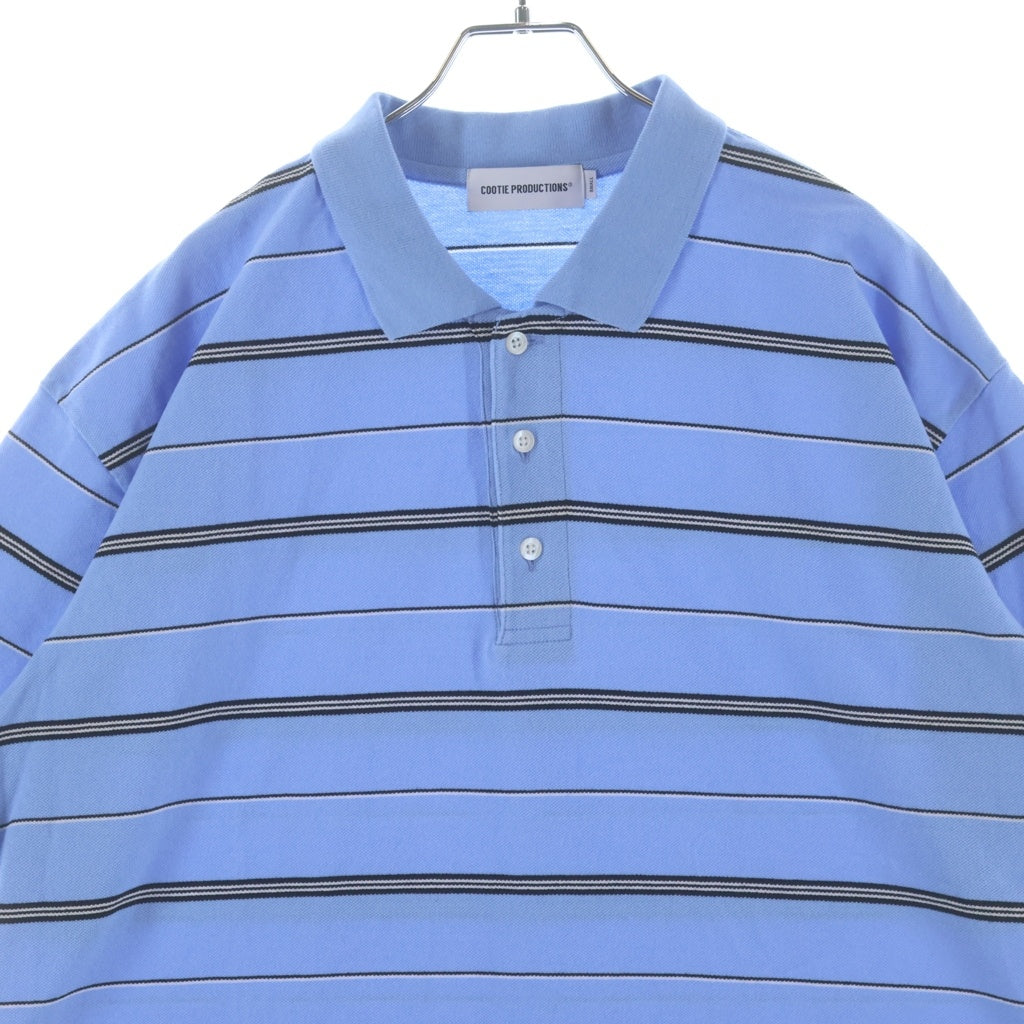 COOTIE PRODUCTIONS(クーティー プロダクションズ) 26SS MOSS STITCH BORDER S/S POLO モスステッチ ボーダー ポロシャツ ブルー/ブラック/ホワイト CTE-26S328