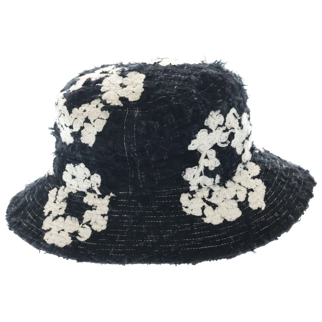 READY MADE(レディメイド) ×DENIM TEARS COTTON WREATH TWEED BUCKET HAT デニムティアーズ コットン リース ツイード バケットハット 帽子 ブラック RE-DT-BK-00-00-16