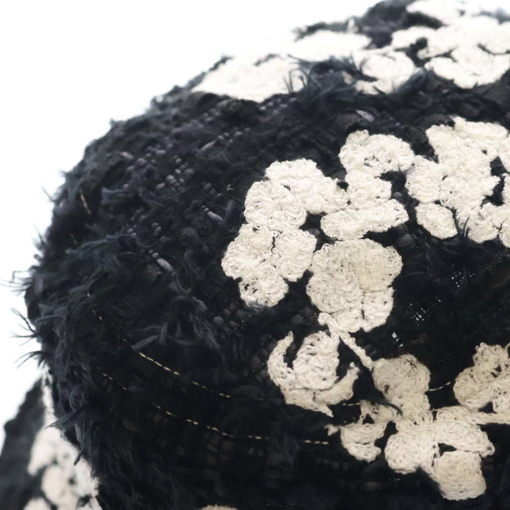 READY MADE(レディメイド) ×DENIM TEARS COTTON WREATH TWEED BUCKET HAT デニムティアーズ コットン リース ツイード バケットハット 帽子 ブラック RE-DT-BK-00-00-16