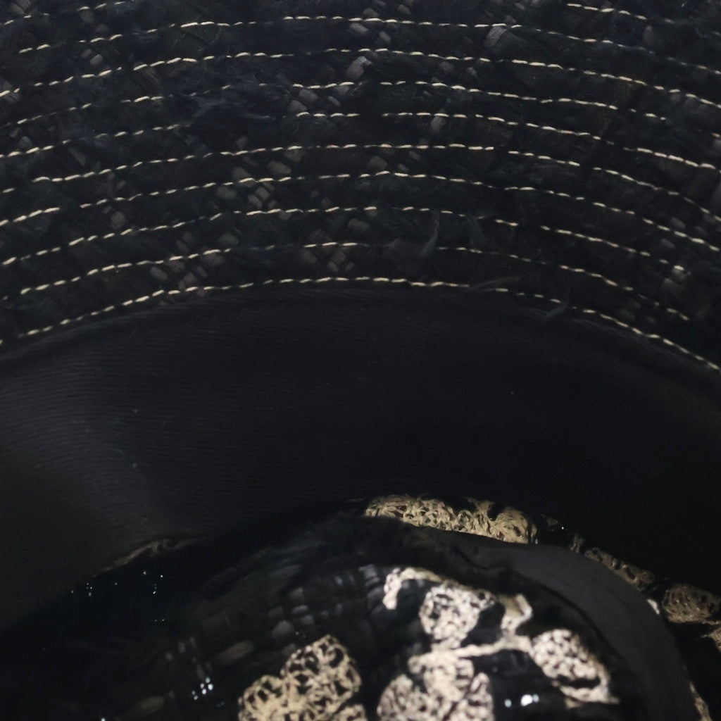 READY MADE(レディメイド) ×DENIM TEARS COTTON WREATH TWEED BUCKET HAT デニムティアーズ コットン リース ツイード バケットハット 帽子 ブラック RE-DT-BK-00-00-16