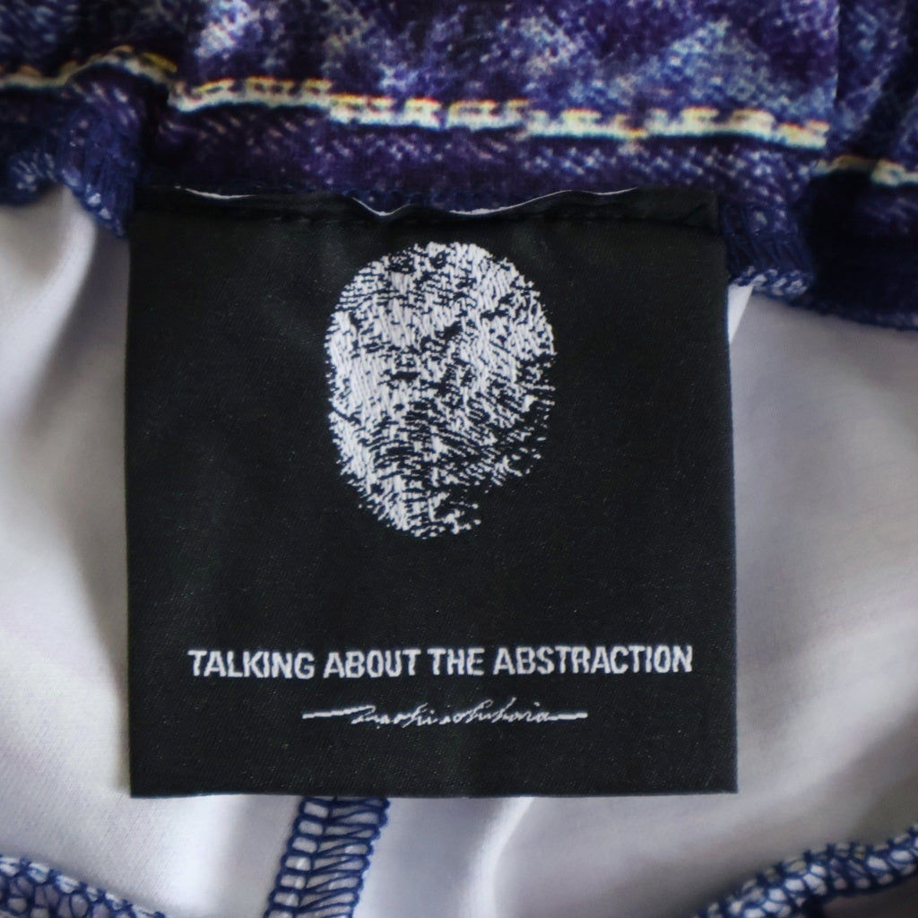 TALKING ABOUT THE ABSTRACTION(トーキング アバウト ザ アブストラクション) PRINT STRAIGHT PT デニムプリント ストレート スウェットジョガーパンツ ブルー NPT-PT-001