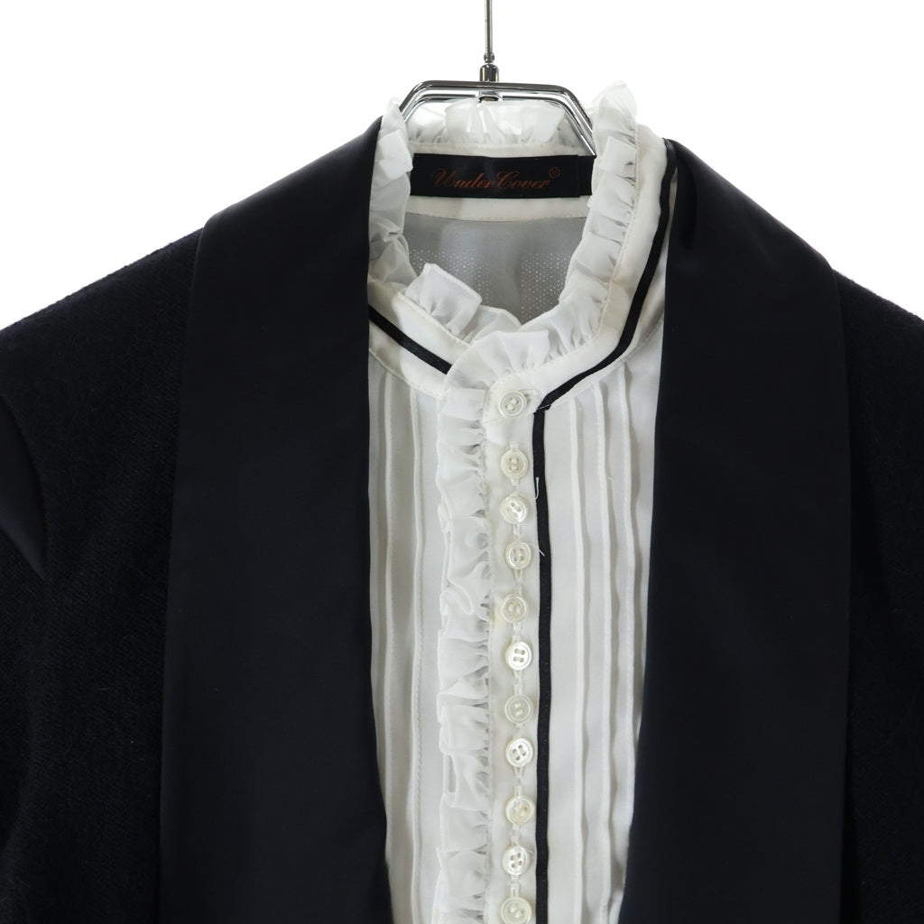 UNDERCOVER(アンダーカバー) 06AW GURUGURU期 フリルデザイン ニット切り替え 長袖ブラウス レディース ブラック 6A7-J7