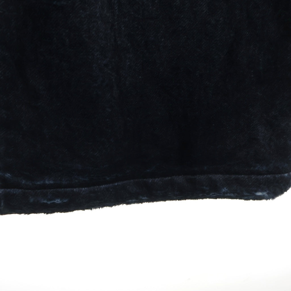 TALKING ABOUT THE ABSTRACTION(トーキング アバウト ザ アブストラクション) 25AW FLEECE DENIM PRINT WIDE PANTS フリース デニム プリント ワイド ポリエステルパンツ ブラック 2526AW-PT-005