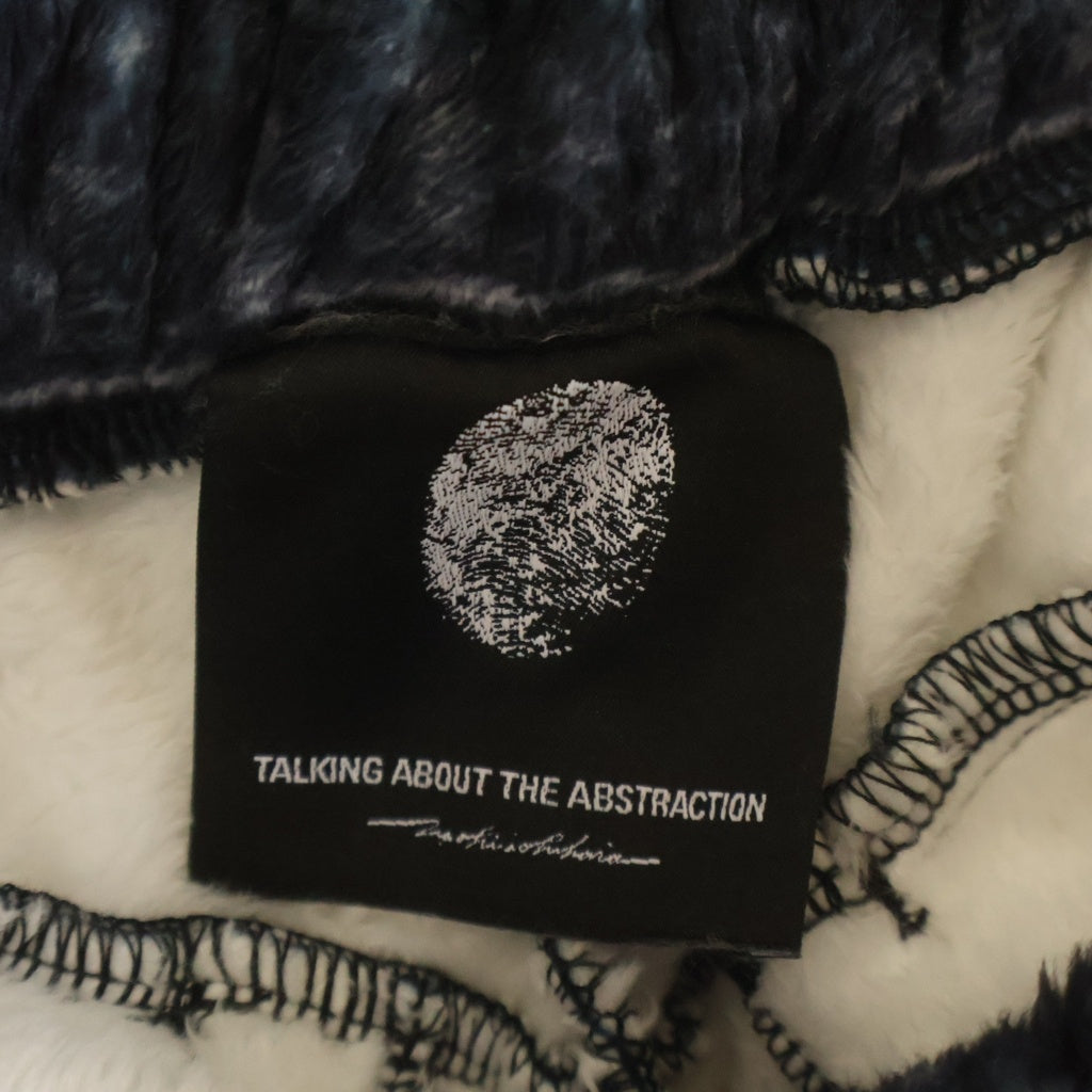 TALKING ABOUT THE ABSTRACTION(トーキング アバウト ザ アブストラクション) 25AW FLEECE DENIM PRINT WIDE PANTS フリース デニム プリント ワイド ポリエステルパンツ ブラック 2526AW-PT-005