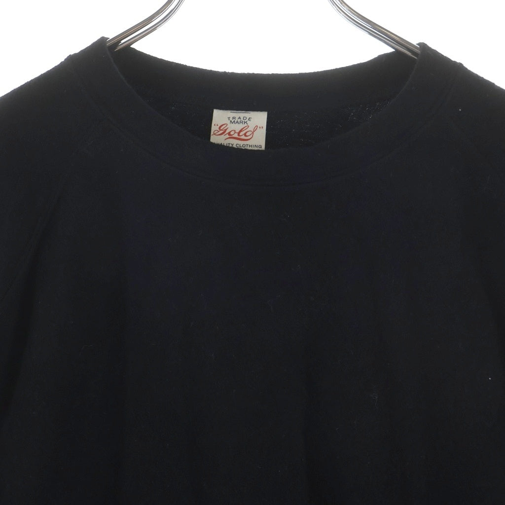GOLD(ゴールド) WASHBLE WOOL SUPER 140's RAGLAN CREW NECK SHIRT ウォッシュブル スーパー ラグラン クルーネック長袖Tシャツ カットソー ブラック GL69413