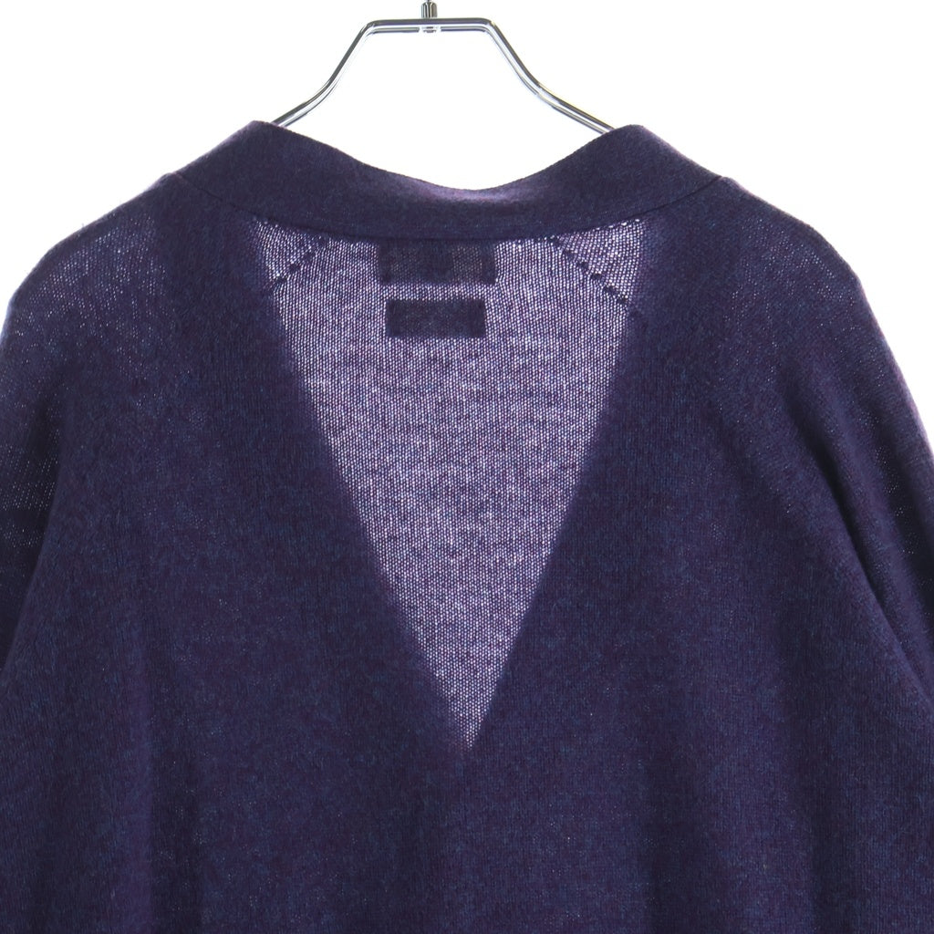 NO BRAND(ノーブランド) HERILL (ヘリル) WOOLGARMENT CARDIGAN ウールガーメント カシミヤ ニットカーディガン パープル 23-080-HL-8010-3