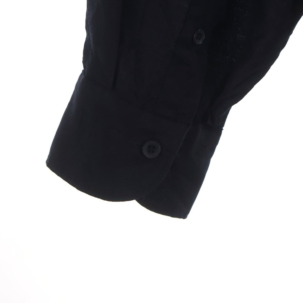 COMOLI(コモリ) 23SS シルク混 ウール レギュラーカラー 長袖シャツ ネイビー X01-02014