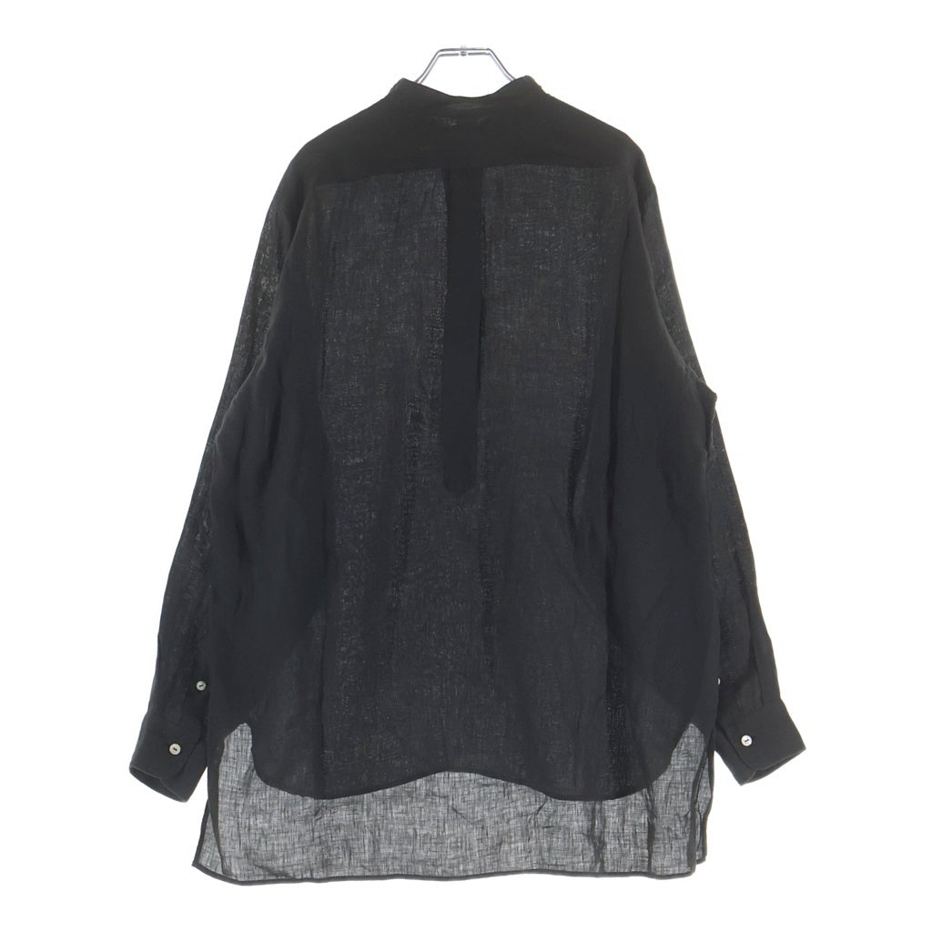 MAATEE&SONS(マーティーアンドサンズ) 25SS ドS LINEN PULLOVER プルオーバー 長袖リネンシャツ ブラック MT5103-0618