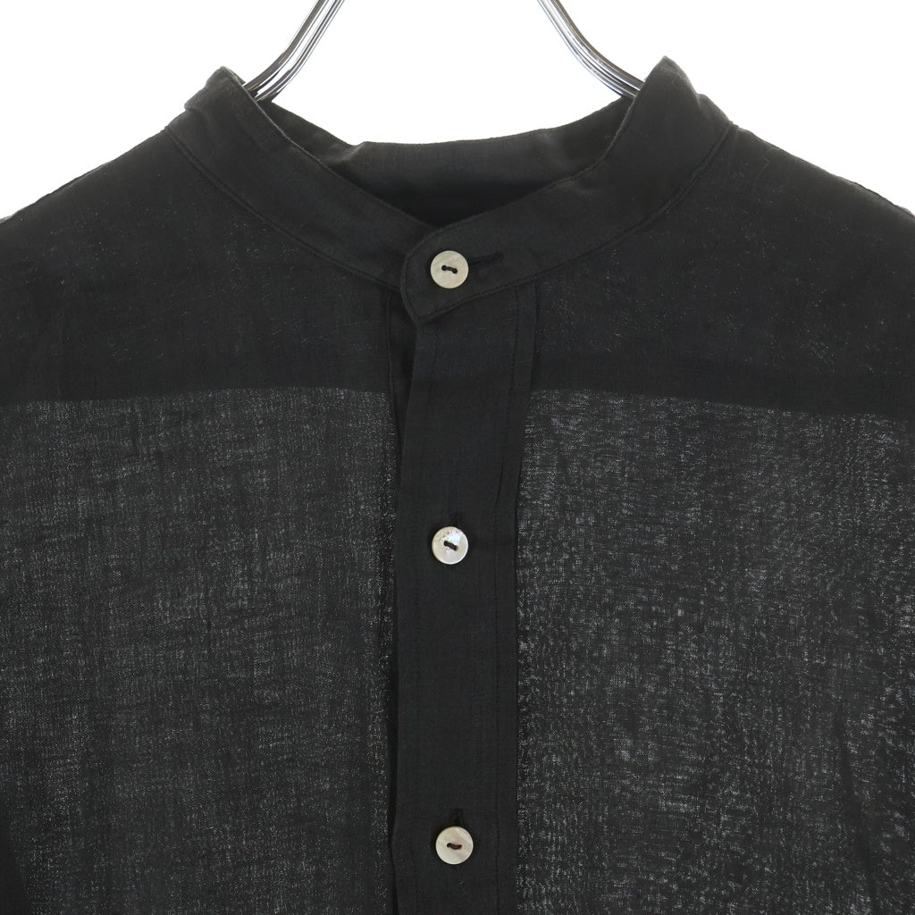 MAATEE&SONS(マーティーアンドサンズ) 25SS ドS LINEN PULLOVER プルオーバー 長袖リネンシャツ ブラック MT5103-0618