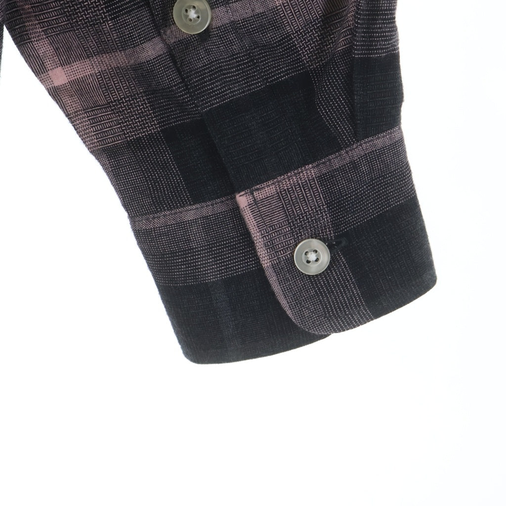 WACKO MARIA(ワコマリア) 24AW OMBRE CHECK OPEN COLLAR SHIRT TYPE-3 オンブレチェック 長袖 オープンカラーシャツ ピンク/ブラック 24FW-WMS-OC03