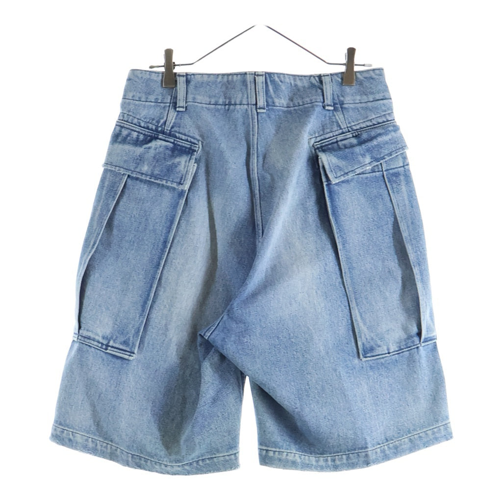 NO BRAND(ノーブランド) HERILL (ヘリル) 22SS HL DENIM CARGOSHORTS デニム カーゴショーツ ハーフパンツ インディゴ 22-030-HL-8110-1