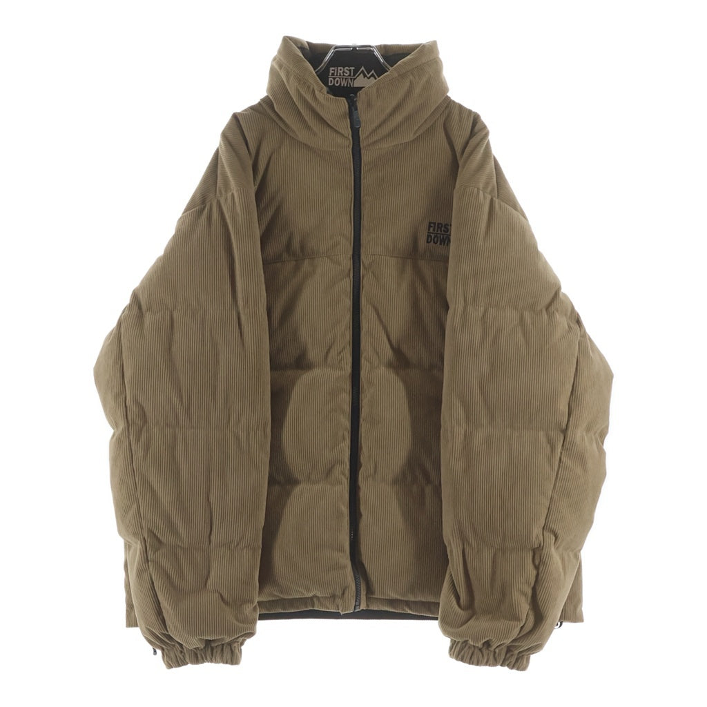 FIRST DOWN(ファーストダウン) 25AW BUBBLE DOWN JKT CORDUROY バブル リバーシブルジップアップコーデュロイダウンジャケット ベージュ/ブラック F942032