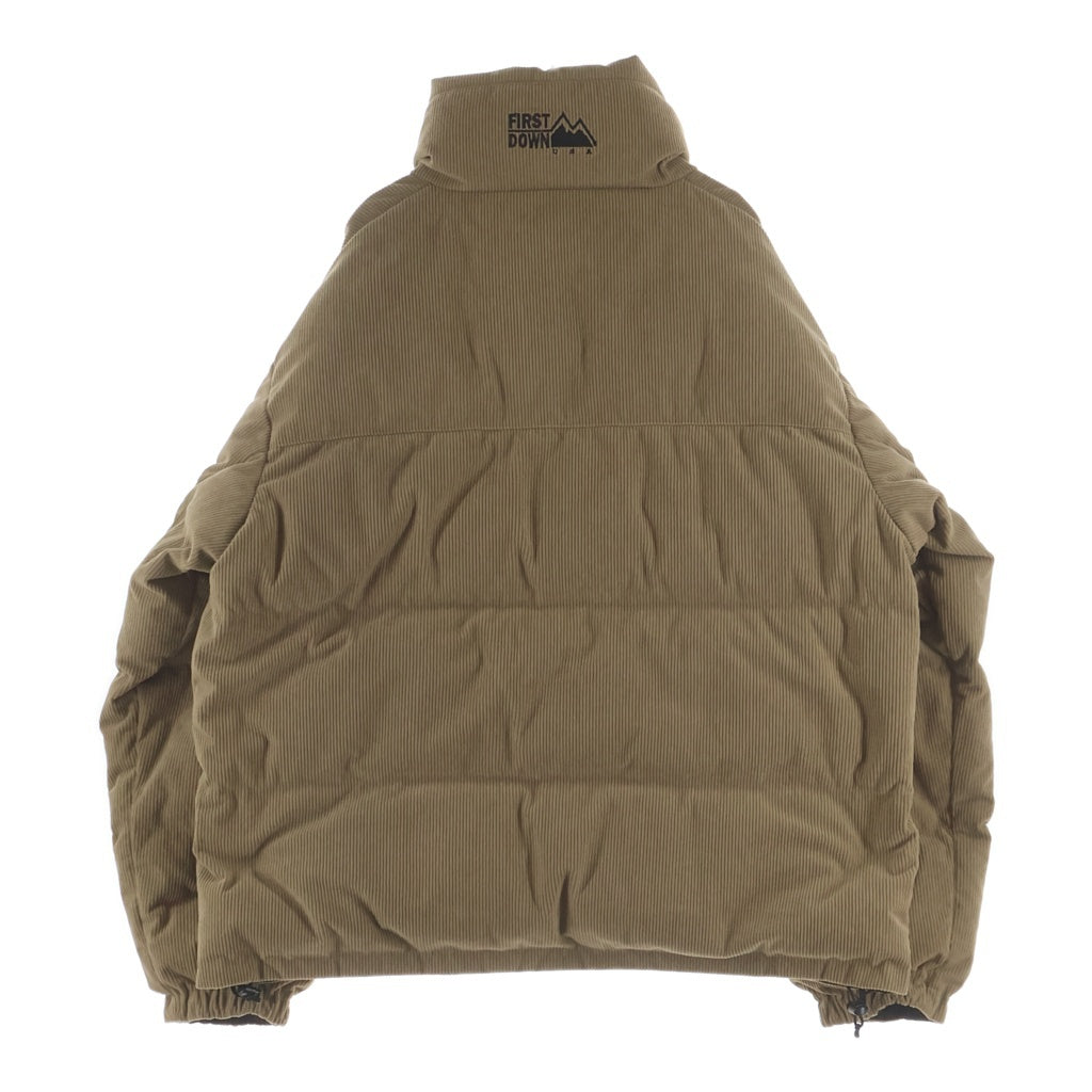 FIRST DOWN(ファーストダウン) 25AW BUBBLE DOWN JKT CORDUROY バブル リバーシブルジップアップコーデュロイダウンジャケット ベージュ/ブラック F942032