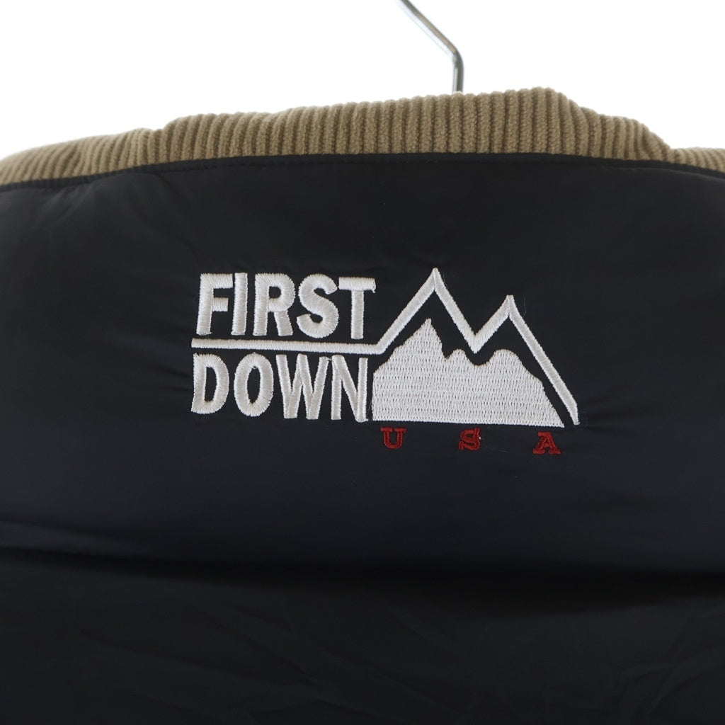 FIRST DOWN(ファーストダウン) 25AW BUBBLE DOWN JKT CORDUROY バブル リバーシブルジップアップコーデュロイダウンジャケット ベージュ/ブラック F942032