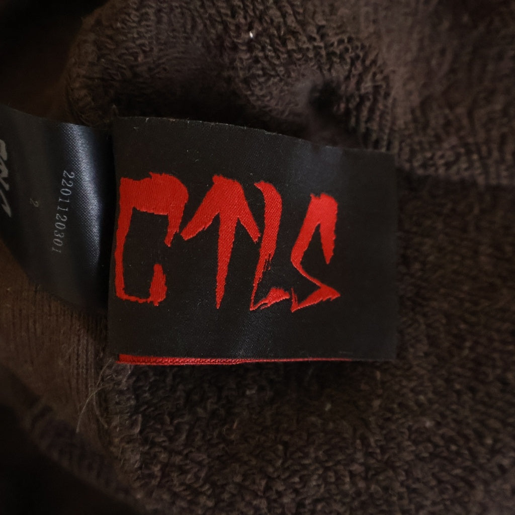 cvtvlist(カタリスト) YOU HAVE TO CREWNECK フロントロゴ刺繍 両面プリント クルーネックスウェットトレーナー ブラウン 2201120301