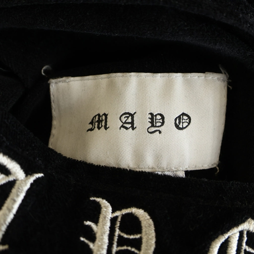 MAYO(メイヨー) 刺繍デザイン リバーシブルスタジアムジャケット スタジャン ジップアップブルゾン ブラック 22MY-JKT2202